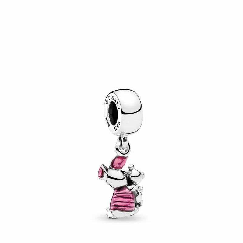 Pandora Disney Piglet Dangle Charm Ireland - Sterling Silver/Enamel/Pink - 359410TVC